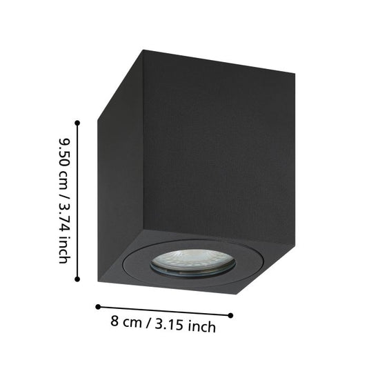 Candeeiro de teto exterior preto quadrado TORRECOLA EGLO