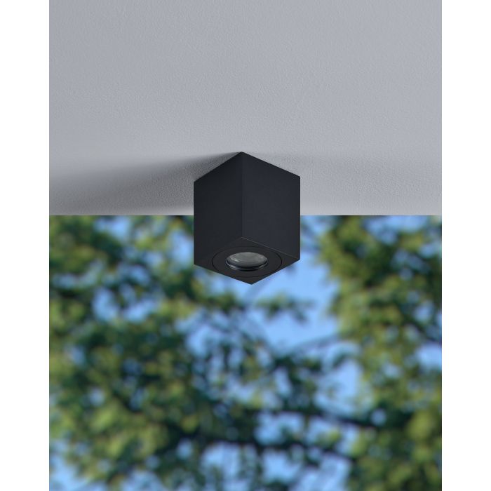 Load image into Gallery viewer, Candeeiro de teto exterior preto quadrado TORRECOLA EGLO
