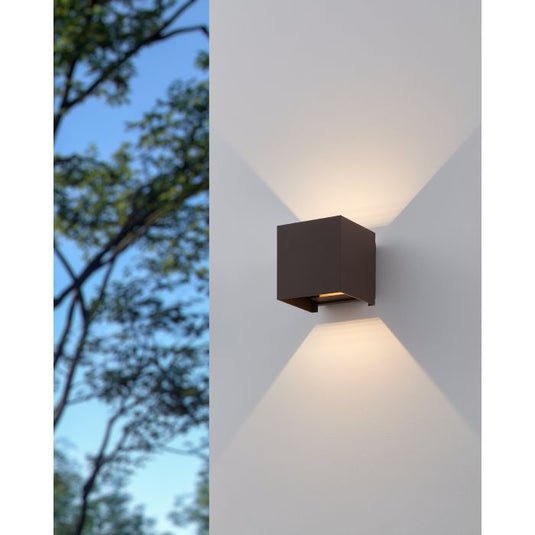 Aplique de Parede Exterior com Abas Ajustáveis Castanho Ferrugem CALPINO 3 EGLO