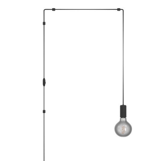 Candeeiro de Teto PINETINA com Base Preta e Cabo 3m - Design Moderno