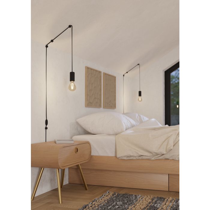 Chargez l'image dans la visionneuse de la galerie, Candeeiro de Teto PINETINA com Base Preta e Cabo 3m - Design Moderno
