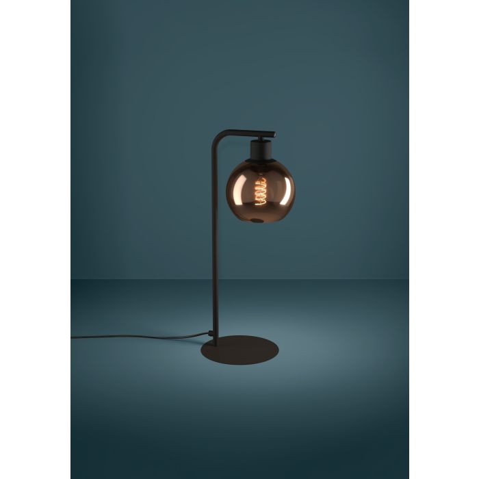 Load image into Gallery viewer, Candeeiro de Mesa com Base em Metal Preto e Esfera de Vidro CORDOBA EGLO
