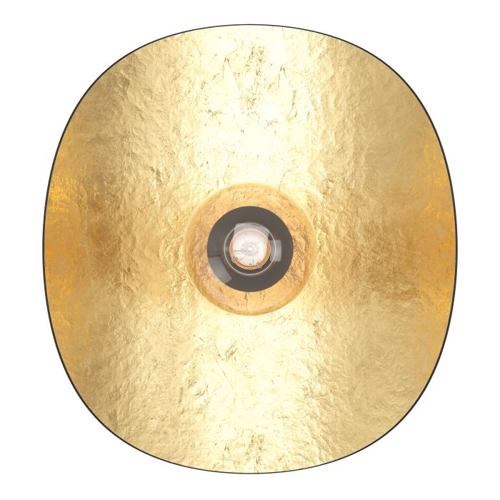 Load image into Gallery viewer, Aplique de Parede com Abajur Metálico Preto e Interior Dourado SACEDA EGLO
