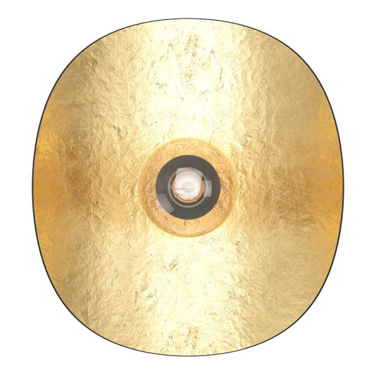 Aplique de Parede com Abajur Metálico Preto e Interior Dourado SACEDA EGLO