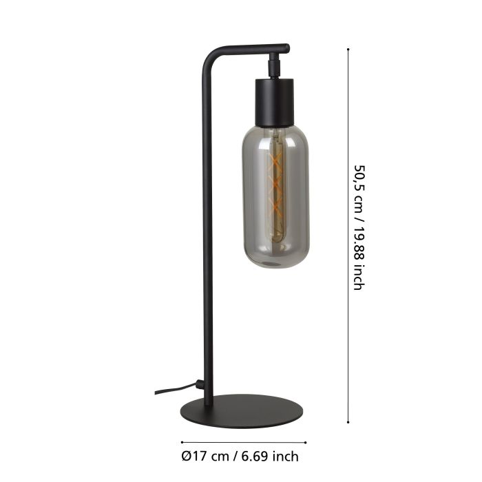 Chargez l'image dans la visionneuse de la galerie, Candeeiro de Mesa com Vidro Cinza Translúcido MAIONE EGLO
