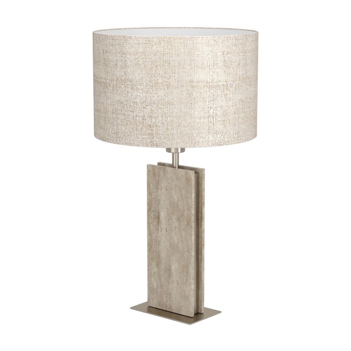 Load image into Gallery viewer, Candeeiro de Mesa com Base em Travertino e Abat-jour em Linho BELESAR EGLO
