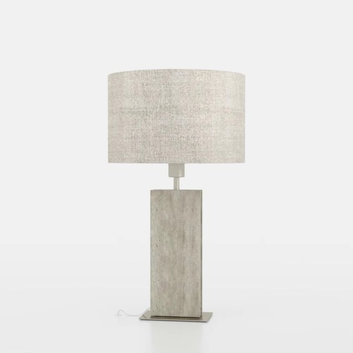 Load image into Gallery viewer, Candeeiro de Mesa com Base em Travertino e Abat-jour em Linho BELESAR EGLO
