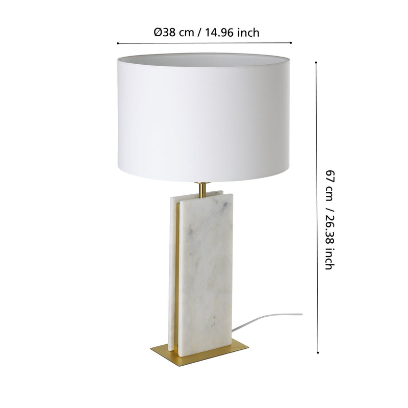 Load image into Gallery viewer, Candeeiro de mesa em pedra, branco e dourado, Belesar - Eglo
