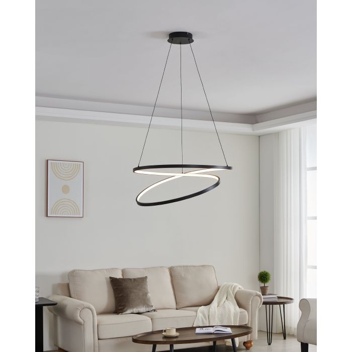 Load image into Gallery viewer, Candeeiro de teto LED preto RUOTALE EGLO

