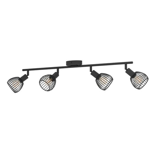 Foco de Teto de Quatro Luzes Preto SONNINO EGLO