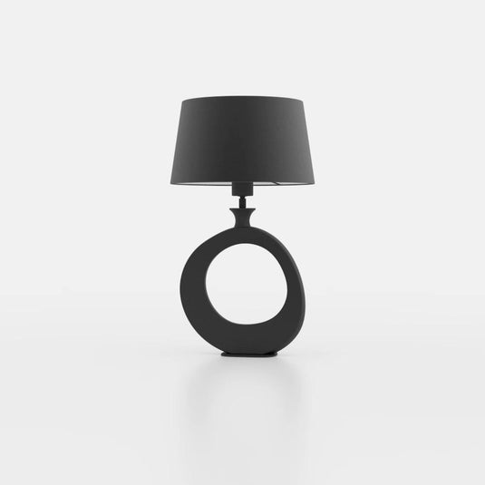 Candeeiro de Mesa com Base em Metal Preto e Abajur de Linho DIEZMA EGLO