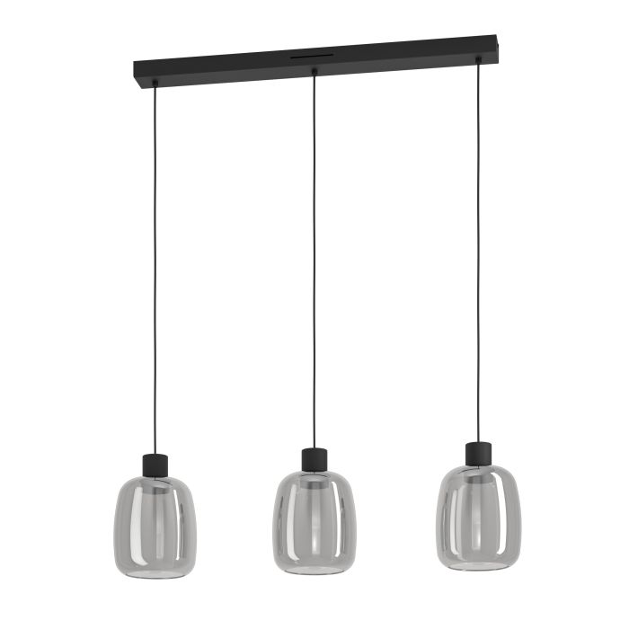 Chargez l'image dans la visionneuse de la galerie, Candeeiro de teto LED com vidro preto translúcido MOLOCHIO-Z EGLO
