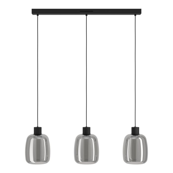 Chargez l'image dans la visionneuse de la galerie, Candeeiro de teto LED com vidro preto translúcido MOLOCHIO-Z EGLO
