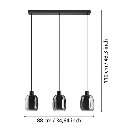 Candeeiro de teto LED com vidro preto translúcido MOLOCHIO-Z EGLO