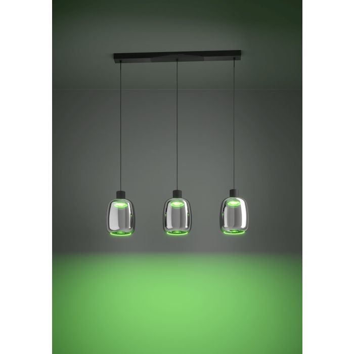 Chargez l'image dans la visionneuse de la galerie, Candeeiro de teto LED com vidro preto translúcido MOLOCHIO-Z EGLO
