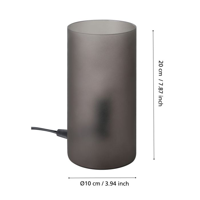 Load image into Gallery viewer, Candeeiro de mesa com vidro cinzento e base E14 GEO EGLO
