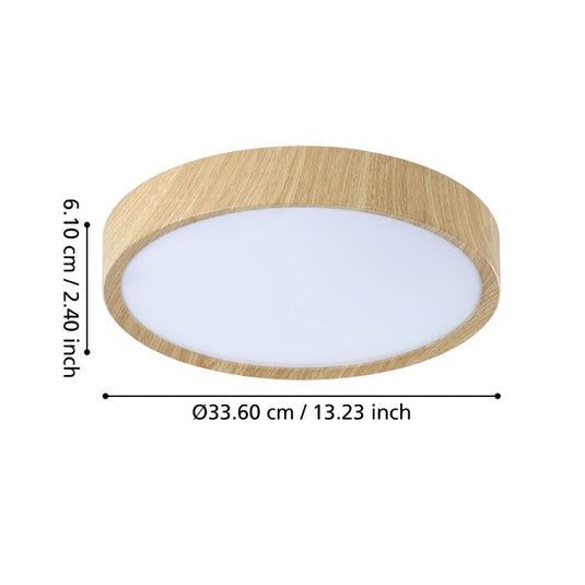 Candeeiro de teto em imitação de madeira e branco MUSURITA EGLO