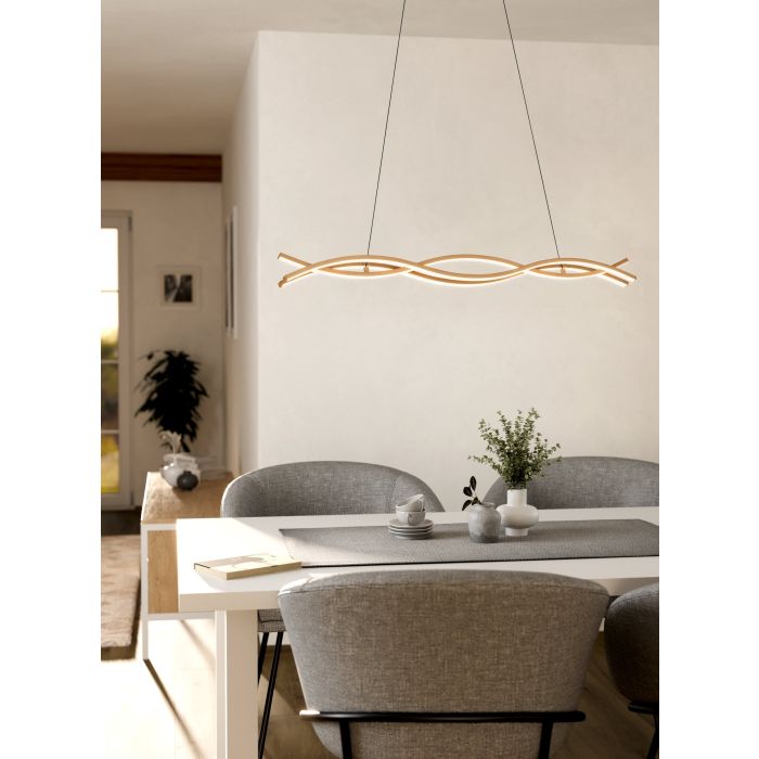 Load image into Gallery viewer, Candeeiro de teto LED com aspeto madeira LASANA 4 EGLO
