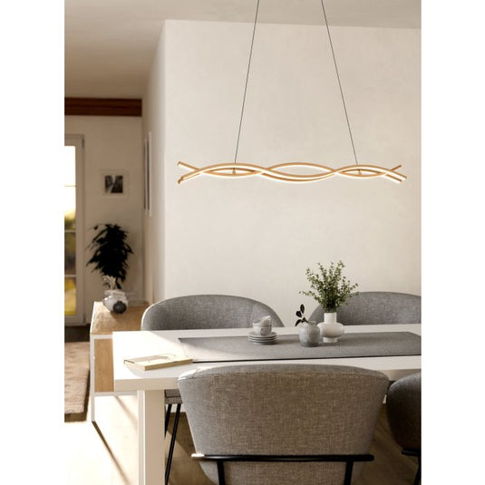 Candeeiro de teto LED com aspeto madeira LASANA 4 EGLO