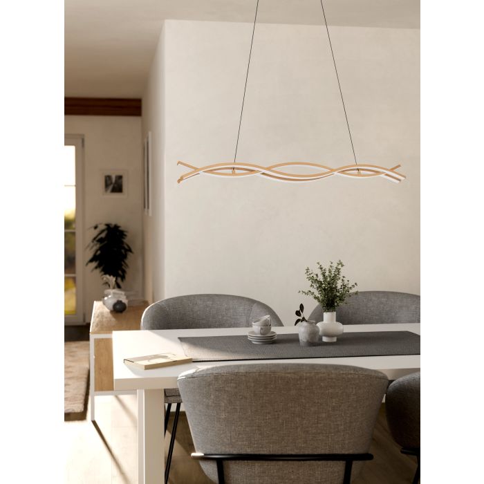 Load image into Gallery viewer, Candeeiro de teto LED com aspeto madeira LASANA 4 EGLO
