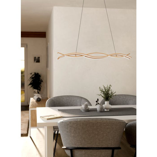 Candeeiro de teto LED com aspeto madeira LASANA 4 EGLO