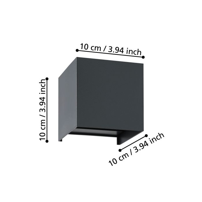 Cargue la imagen en el visor de la galería, Aplique de Parede Preto com LED Integrado VALMONTONE EGLO
