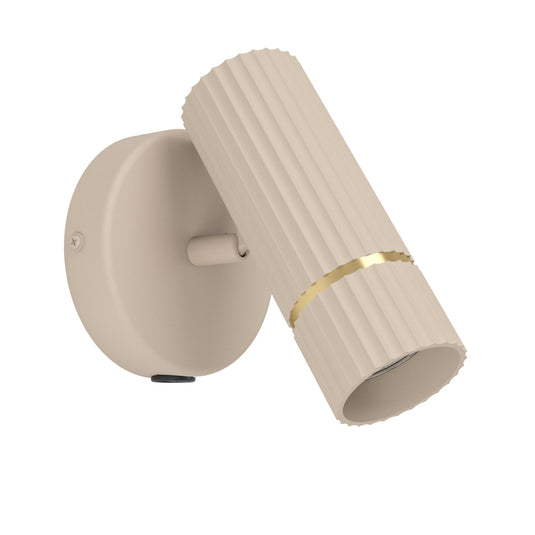 Aplique de Parede CAMINIA Aço Areia com Base GU10 e Interruptor