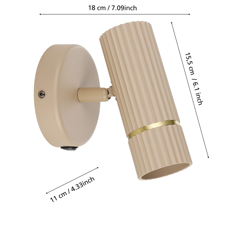 Cargue la imagen en el visor de la galería, Aplique de Parede CAMINIA com Base GU10 e Interruptor, Tom Areia
