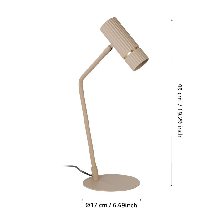 Chargez l'image dans la visionneuse de la galerie, Candeeiro de Mesa com Soquete GU10 e Detalhes em Latão Escovado CAMINIA EGLO
