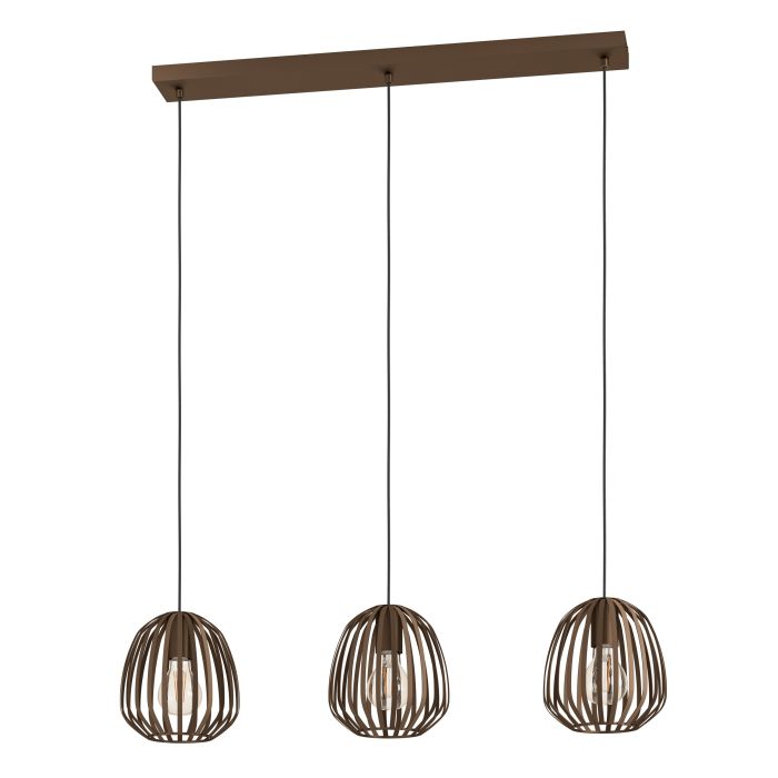 Chargez l'image dans la visionneuse de la galerie, Candeeiro de teto em aço com 3 soquetes E27 bronze escovado ESPINAL EGLO
