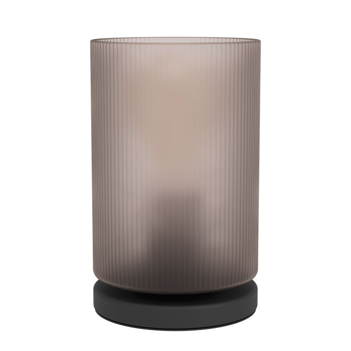 Chargez l'image dans la visionneuse de la galerie, Candeeiro de Mesa com Vidro Cinzento e Base Preta COLOMERA EGLO

