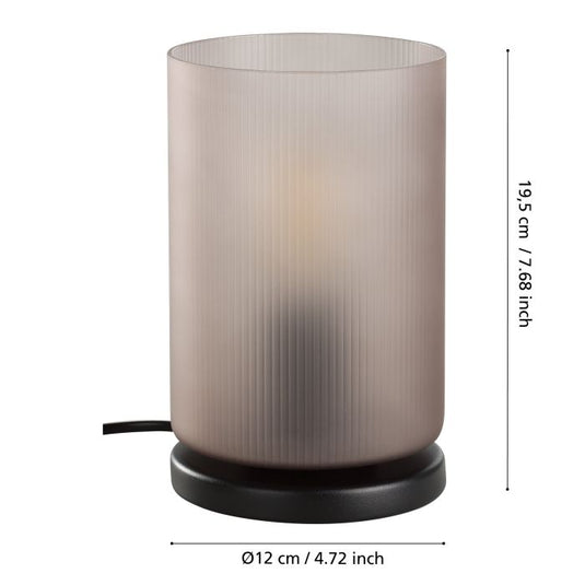 Candeeiro de Mesa com Vidro Cinzento e Base Preta COLOMERA EGLO