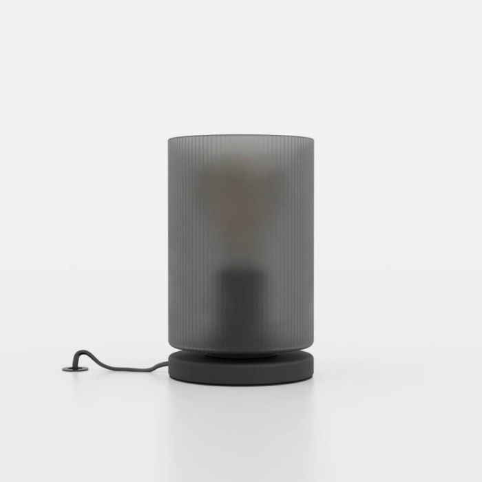 Chargez l'image dans la visionneuse de la galerie, Candeeiro de Mesa com Vidro Cinzento e Base Preta COLOMERA EGLO
