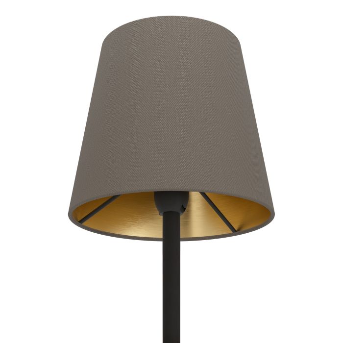 Load image into Gallery viewer, Candeeiro de Pé em Têxtil Preto com Abat-jour Cappuccino-Dourado FIORANA EGLO
