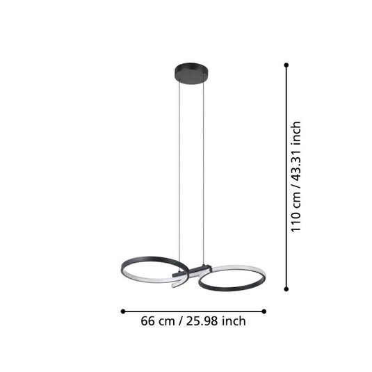 Candeeiro de teto LED elegante e curvo SERPINS EGLO
