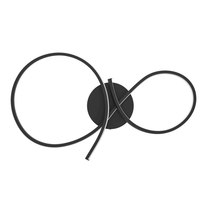 Load image into Gallery viewer, Candeeiro de teto LED preto com detalhe branco SERPINS EGLO
