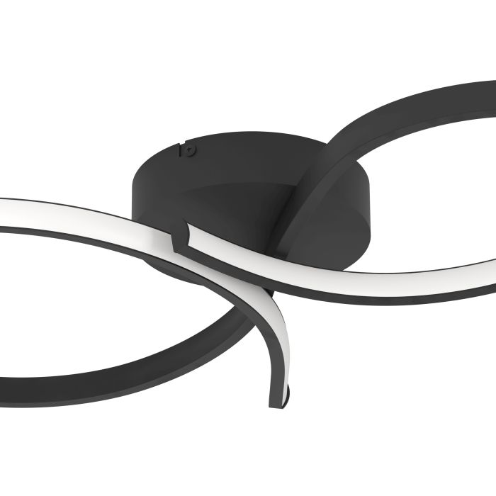 Load image into Gallery viewer, Candeeiro de teto LED preto com detalhe branco SERPINS EGLO
