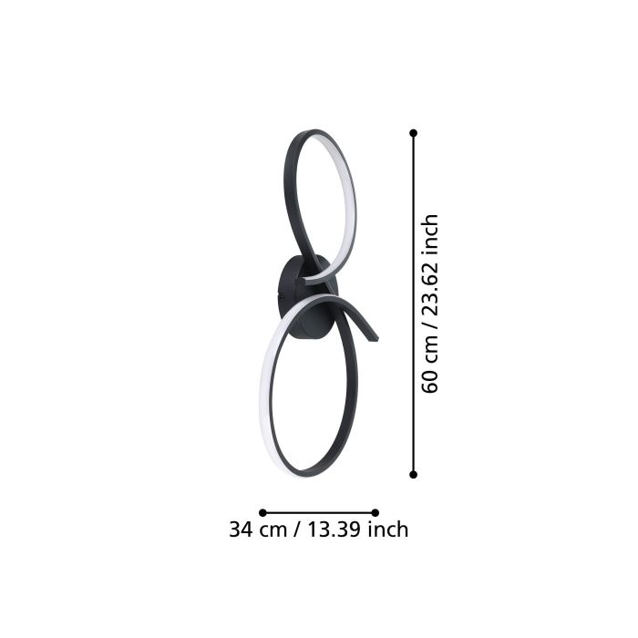 Load image into Gallery viewer, Candeeiro de teto LED preto com detalhe branco SERPINS EGLO

