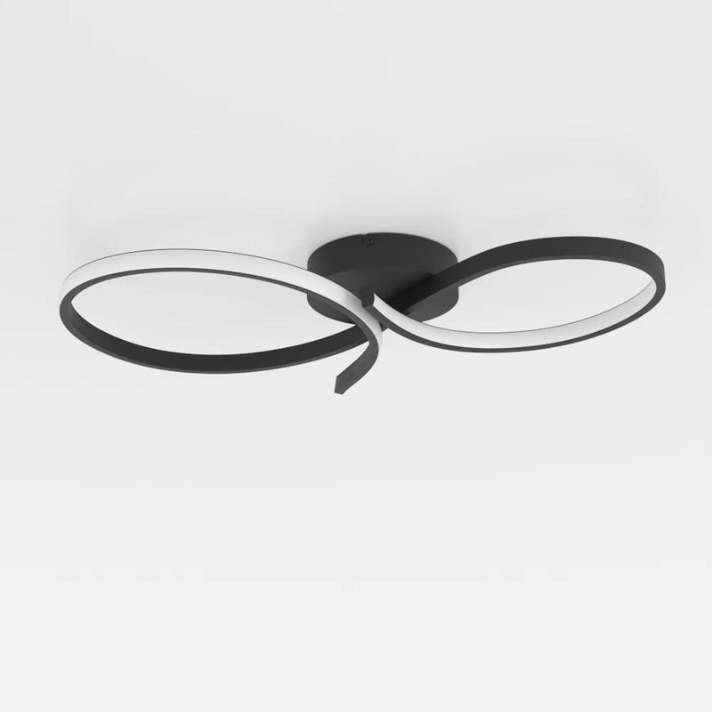 Load image into Gallery viewer, Candeeiro de teto LED preto com detalhe branco SERPINS EGLO

