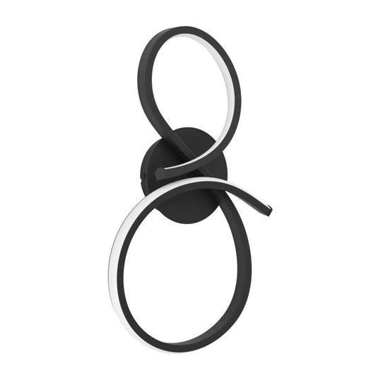 Aplique de Parede LED Curvo Preto e Branco SERPINS EGLO
