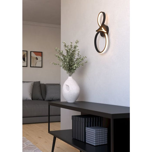 Aplique de Parede LED Curvo Preto e Branco SERPINS EGLO