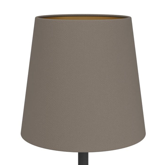 Candeeiro de mesa com base preta e abat-jour cappuccino dourado FIORANA EGLO