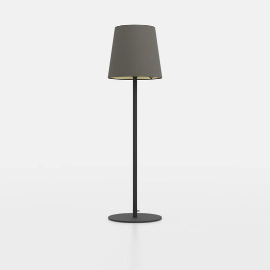 Candeeiro de mesa com base preta e abat-jour cappuccino dourado FIORANA EGLO
