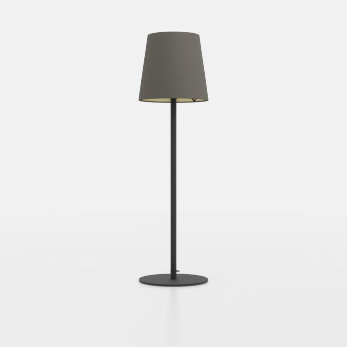 Load image into Gallery viewer, Candeeiro de mesa com base preta e abat-jour cappuccino dourado FIORANA EGLO
