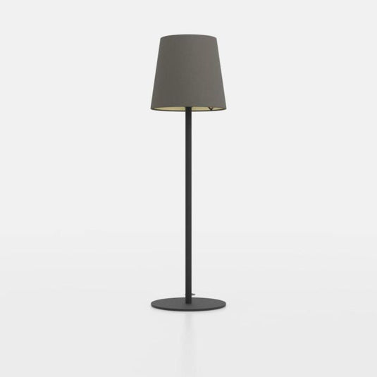 Candeeiro de mesa com base preta e abat-jour cappuccino dourado FIORANA EGLO