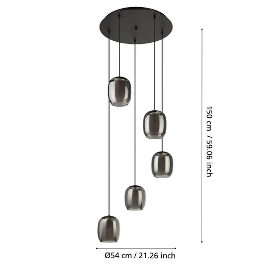 Candeeiro de teto com cinco soquetes E27 CIAMPINO EGLO