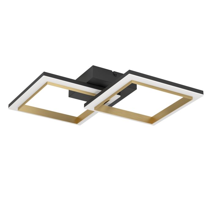 Carregue imagem no visualizador da galeriaCandeeiro de teto LED preto e latão CALLIERA EGLO
