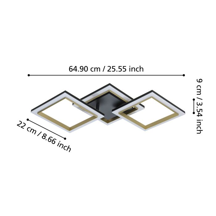 Load image into Gallery viewer, Candeeiro de teto LED preto e latão CALLIERA EGLO
