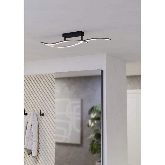 Load image into Gallery viewer, Candeeiro de teto LED preto e branco GRISOLIA EGLO
