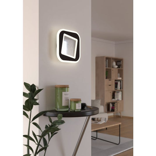 Aplique LED de Parede Preto com Efeito Cristal MACCHIONI EGLO